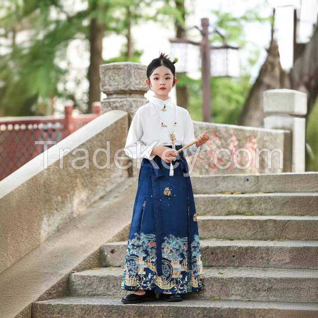 Children&#039;s horse-faced skirt, Hanfu, Tang suit, Chinese style