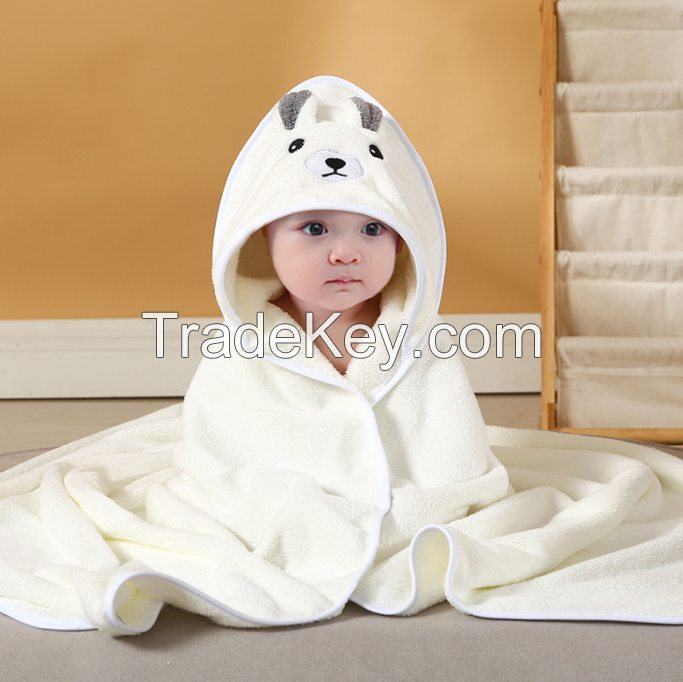 Organic cotton kids hooded bath towel baby bath bathrobe poncho towel for kids bathrobe child kids beach towel hooded poncho