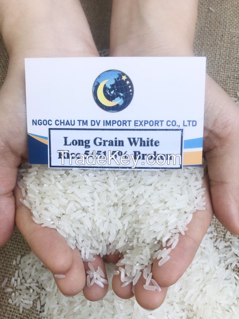 Dried 5451Long Grain White Rice Vietnam Supplier 5% 25% Broken High Quality Low Price Top Exporter From Vietnam 25kg Bag HACCP