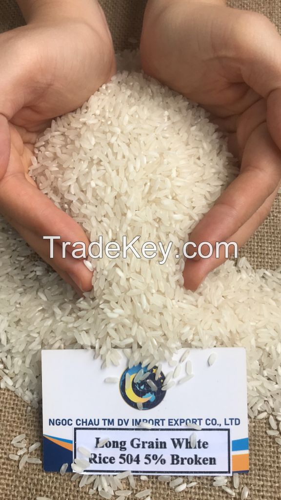 VIETNAM BEST WHOLESALE SUPPLIER 504 RICE LONG GRAIN WHITE RICE HIGH QUALITY AND LOW PRICE VIETGAP GLOBALGAP