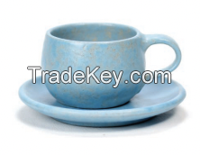 Espresso Set Blue Doff Ceramic