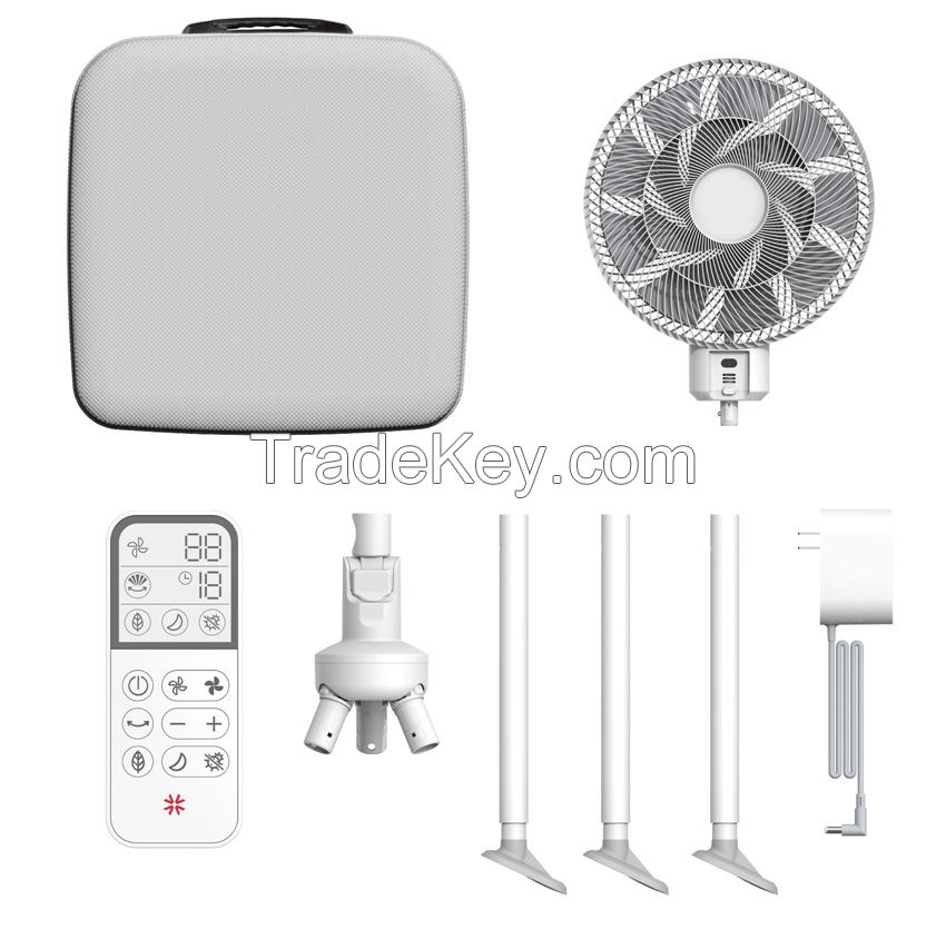 JIXIN Tripod Outdoor/Indoor Fan Remote Control Low Voltage Fan