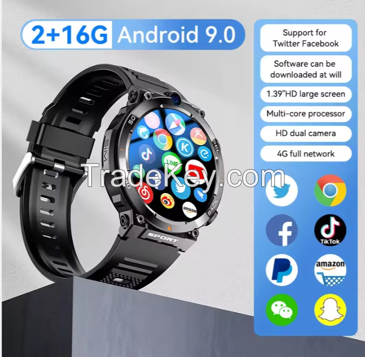 2024 KGP New Phone Call Camera 4G lte Smartwatch Manufacturer Men Gps Android Sim Card 4G Smart Watch