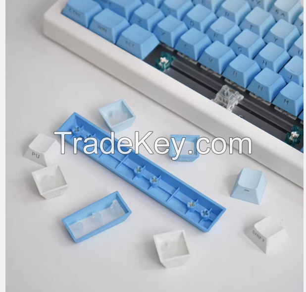 129 Keys Fog Blue Side Engraved Keycap OEM Profile Keycaps For MX Switch Mechanical keyboard keycaps Letters On Side Key Caps