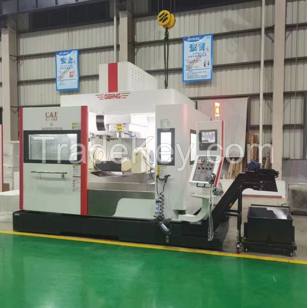 Crane type five axis machine