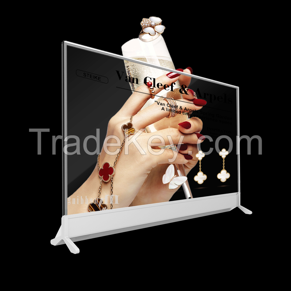 CEOLED Display RK-O55-ZTP2-Y 55-Inch Transparent OLED Display with y-Type Desktop Stand