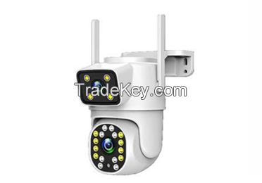 smart home 4MP dual-lens wifi outdoor bullet and dome combine PTZ camera