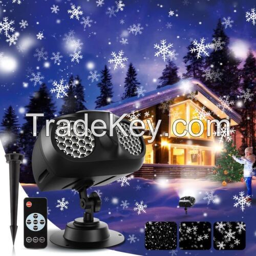 Binocular Rotating Snowflake Christmas Projector Lights Snowfall Landscape Light