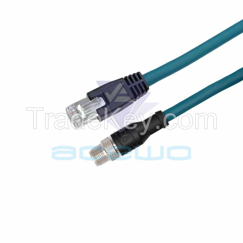 m12 cable a code to RJ45 connector gige