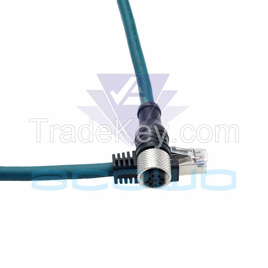 m12 ethernet cable high flexible 8pin