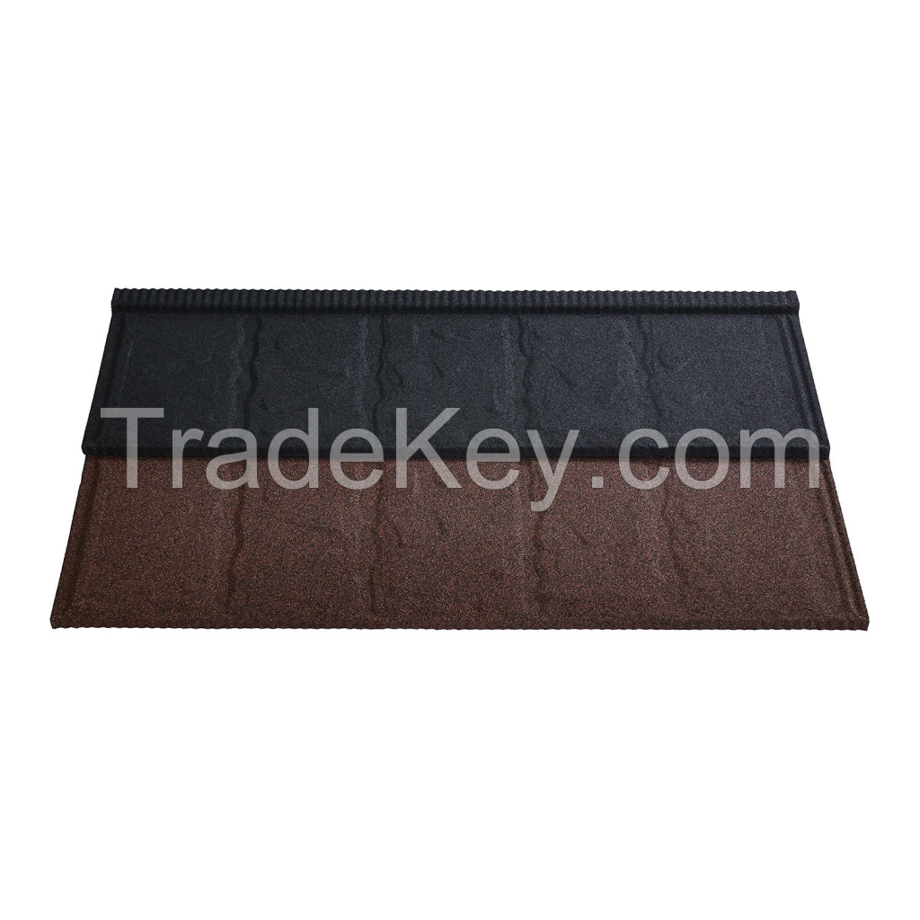 Safe installation Stone Coated Metal Roofing Tile for Villa