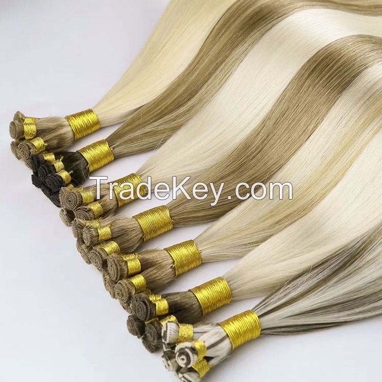 Hand tied weft