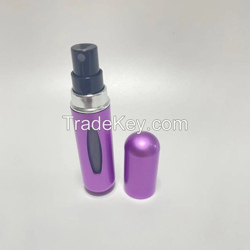 travel 5ml portable mini refillable perfume atomizer bottle with plastic sprayer cap