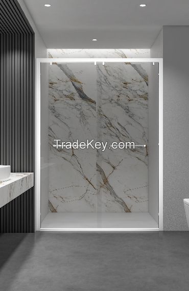 New Design Aluminum Shower Room Double Sliding Framed Tempered Glass Shower Door