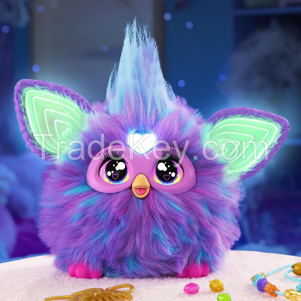 100% Original Furbys Purple, 15 Fashion Accessories, Interactive Plush Toys for 6 Year Old Girls & Boys & Up, Voice Activated