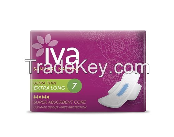 Female Sanitary Napkins IVA Ultra Thin Extra Long 320mm ( Sanitary Pads ) Tri Fold