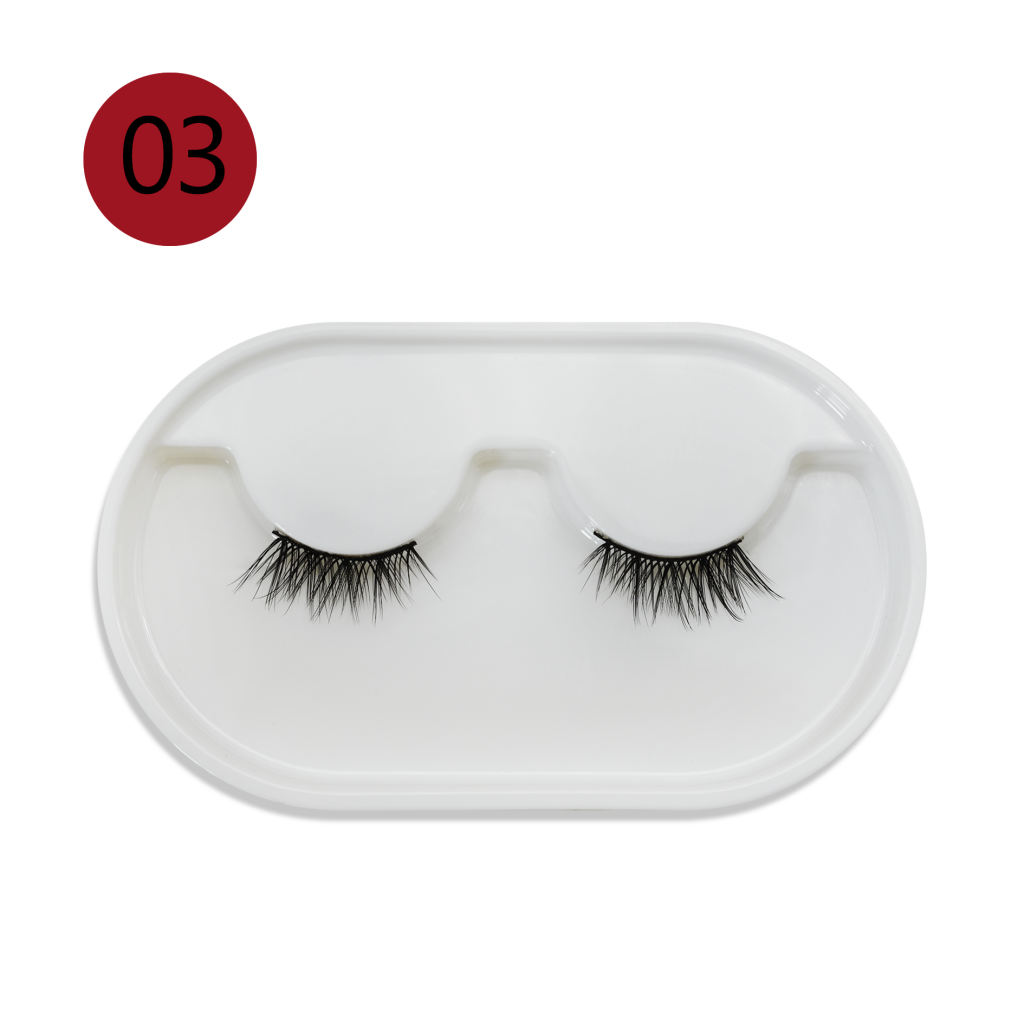 3D Multi-layer natural wispy Synthetic hair lashes in flexible cotton band / Lightable wearing feel of silk hair eyelash from eyelash manufacturer / Wet lash look by 10mm high quality synthetic fiber eyelash from vendor / Elegant 12mm 3D good fiber materi