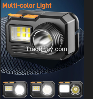 Multi color rechargeable headlamp Sensor light