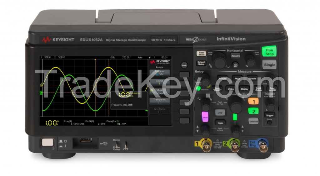 EDUX1052A Oscilloscope: 50 MHz, 2 analog channels