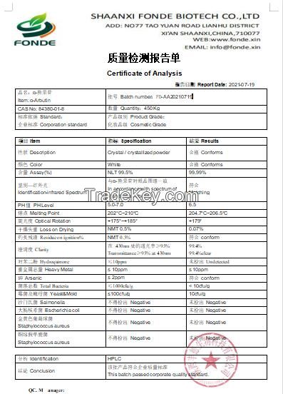 Cosmetic Grade Pure 99%Alpha Arbutin Powder