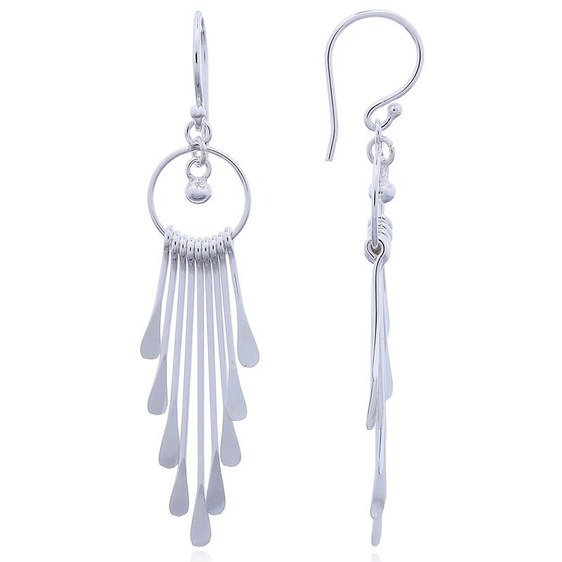 Long Sterling Silver Chandelier Earrings