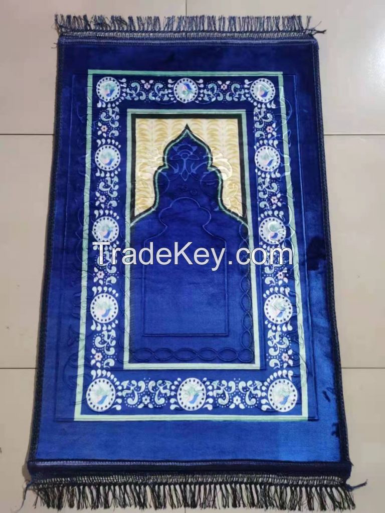 High quality muslim prayer mat and 100% polyester raschel mat