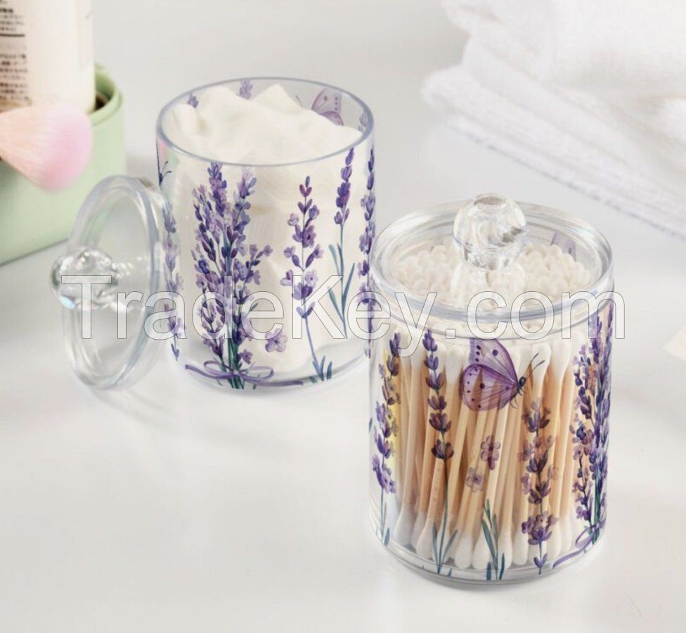 Clear acrylic storage organize jar Two pieces for one set