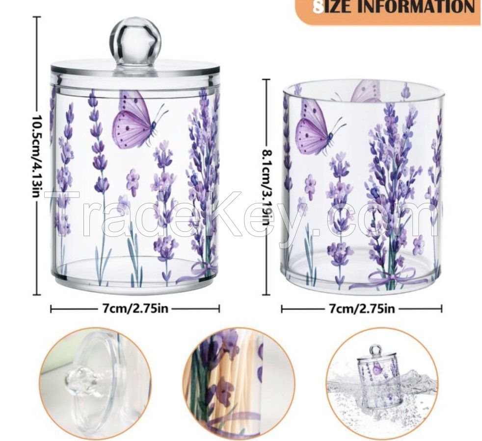 Clear acrylic storage organize jar Two pieces for one set