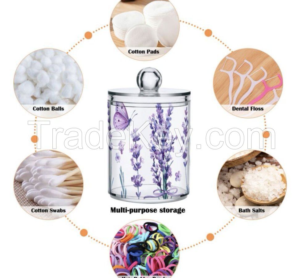 Clear acrylic storage organize jar Two pieces for one set