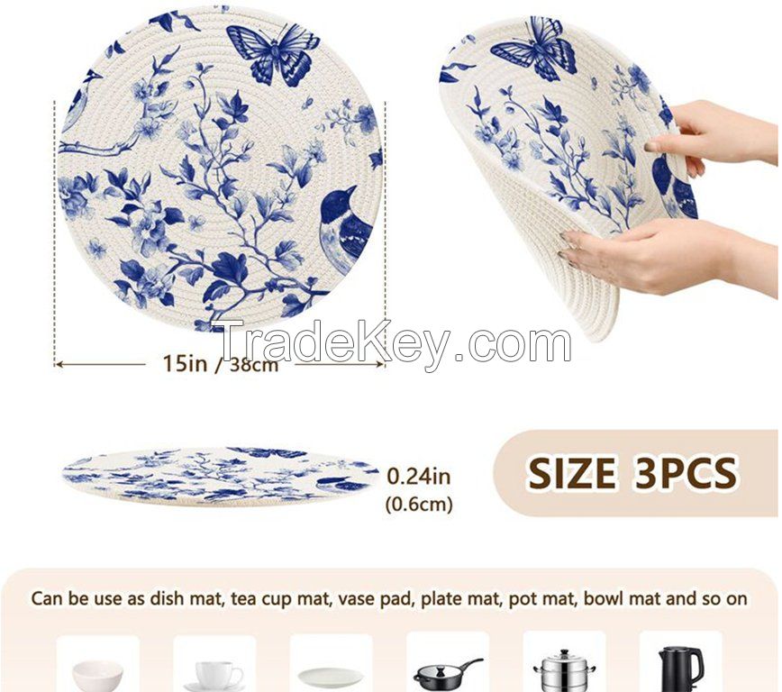 Cotton loop pot holder Cotton loop trivet