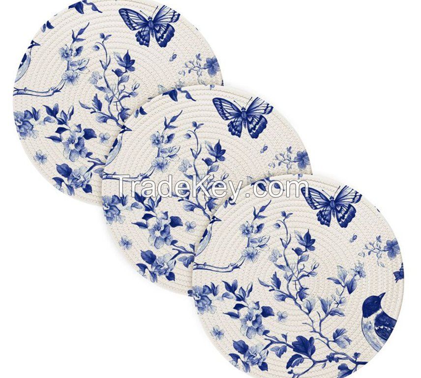 Cotton loop pot holder Cotton loop trivet