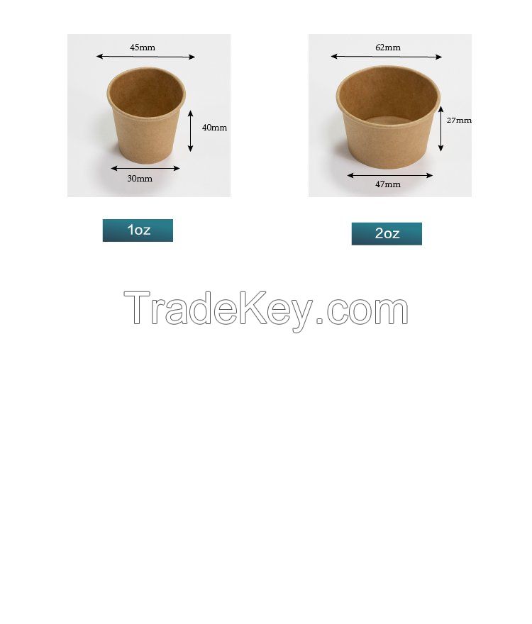 Sauce Cup Paper Portion Cup With  PP PETÂ Lid