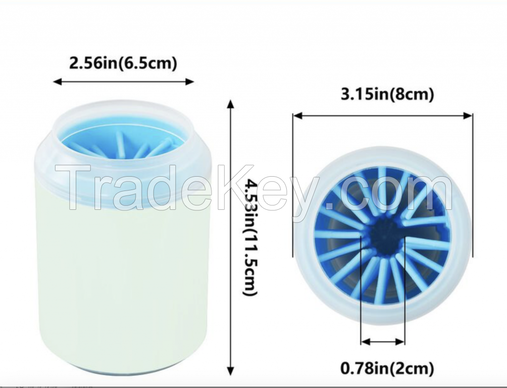 Portable Pet Paw Cleaner Cup Dog Paw Washer Cup Gentle Silicone Brush for Dirty Paw Cleaning  Easy to Use &amp; Leakproof Design