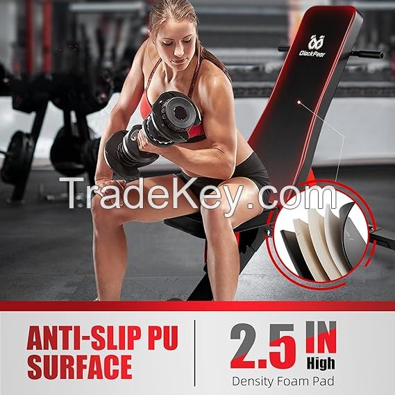 Adjustable Weight Bench - Workout Bench for Home Gym, Foldable 1300lb Capacity Heavy Duty Full Body Workout