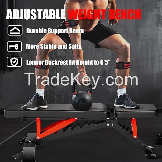 Adjustable Weight Bench - Workout Bench for Home Gym, Foldable 1300lb Capacity Heavy Duty Full Body Workout