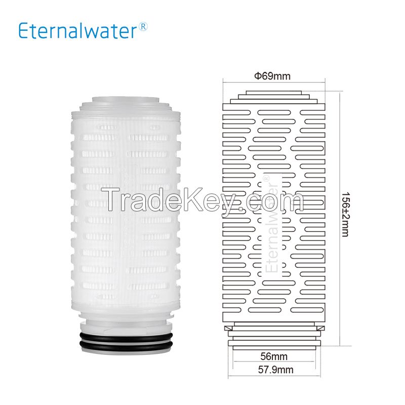Code710inch Polpropylene (PP) Membrane Pleated Filter Cartridge for Liquid and Gas Filtration