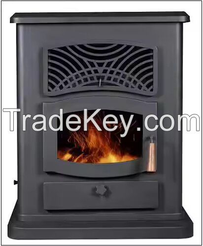 Affordable Home Black Indoor Freestanding Heating-Wood Pellet Heater Fireplace Stoves  Bedroom Furniture Set