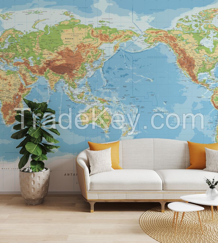 World Map Wallpaper Murals