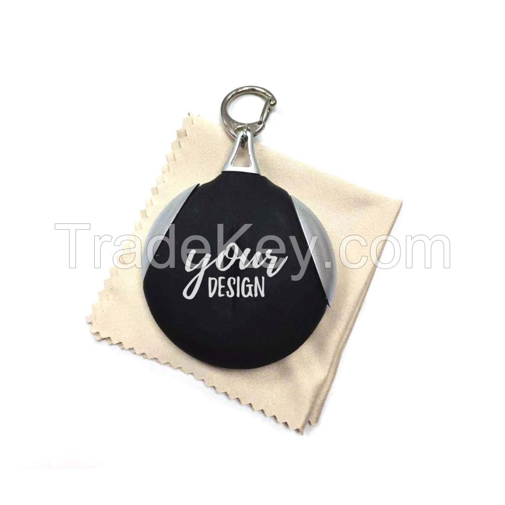 Pocket Microfiber Lens Cloth With Key Chain