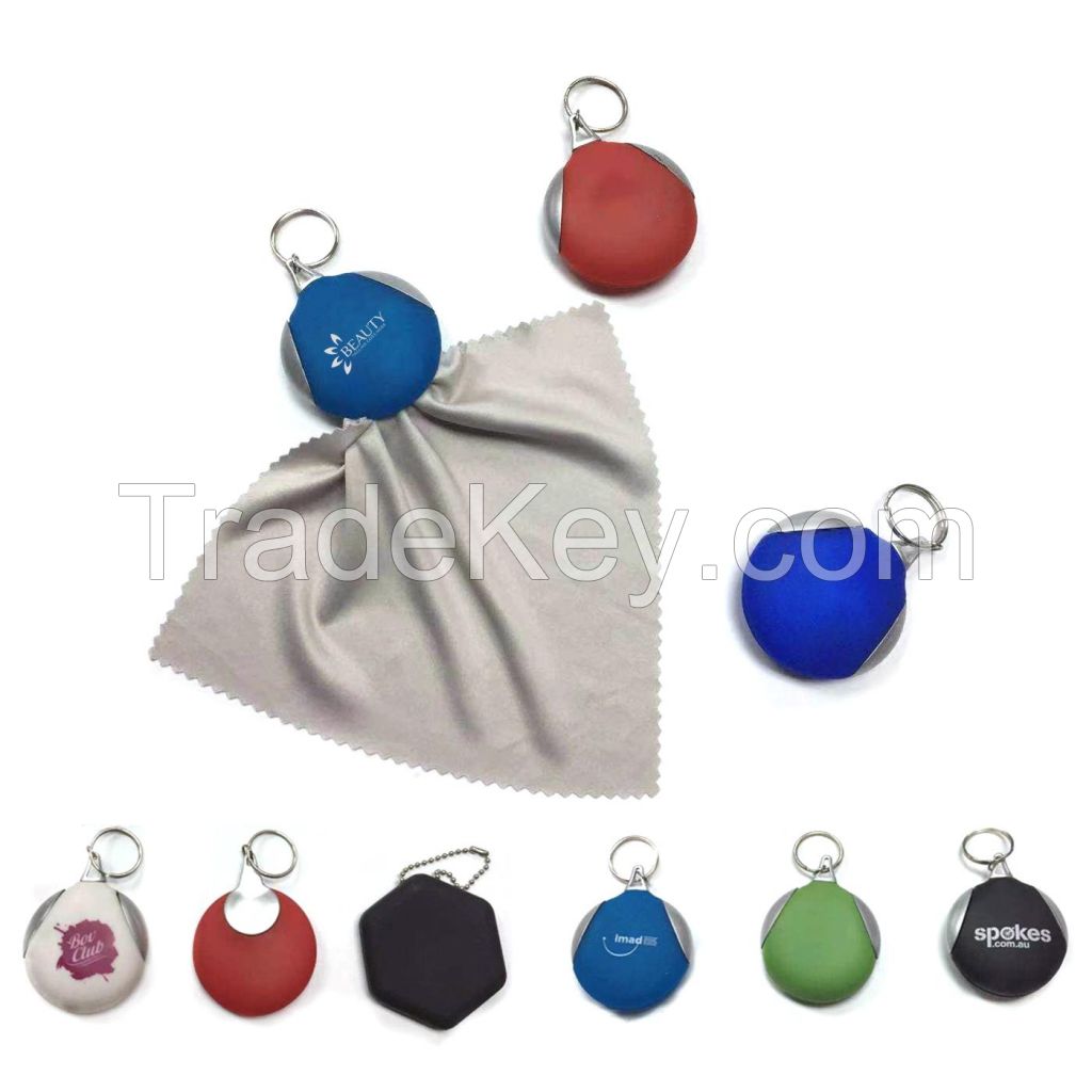 Pocket Microfiber Lens Cloth With Key Chain