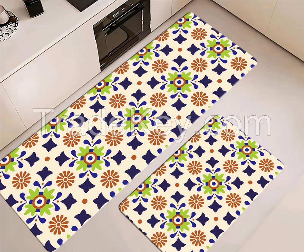 2 pcs of  anti-fatigue and non-slip water-proof pu kitchen mats 