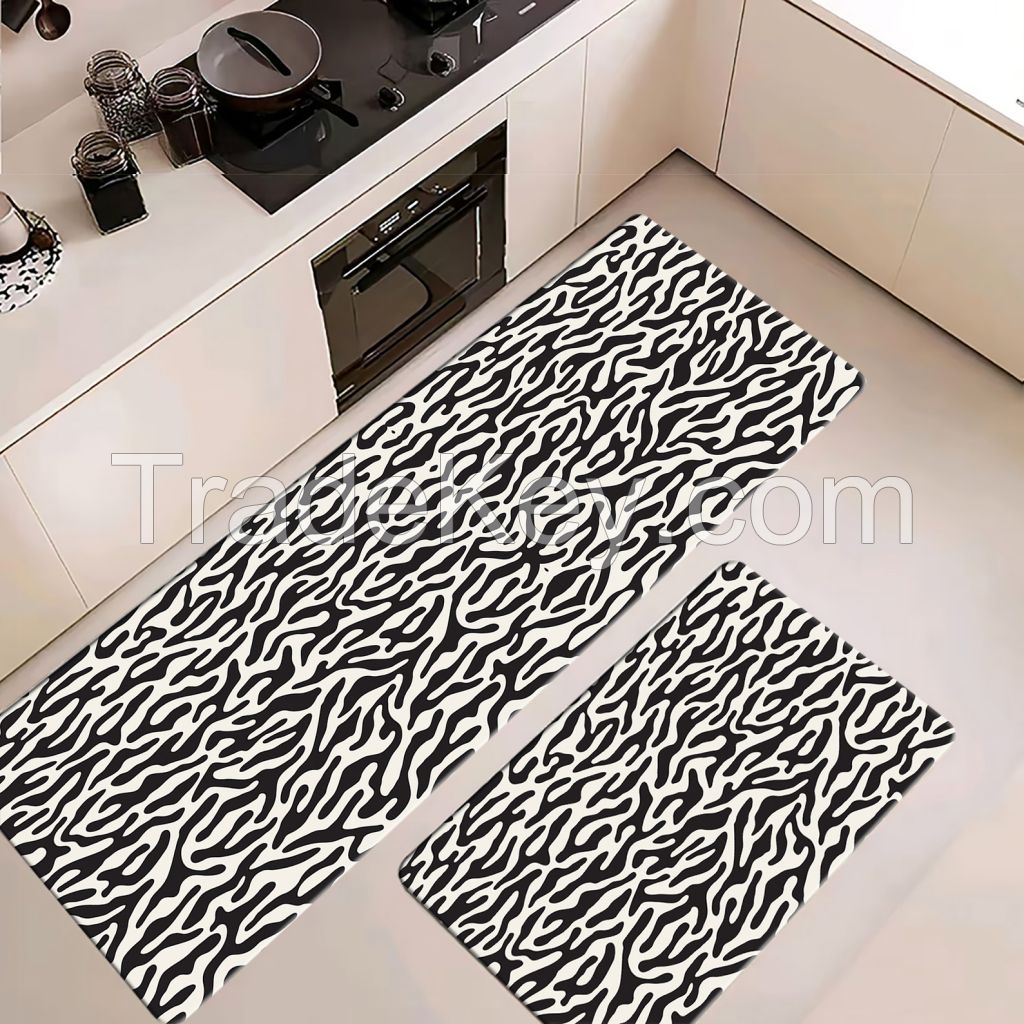 Factory direct sell 2 pcs  Pu non-slip customized   kitchen mats