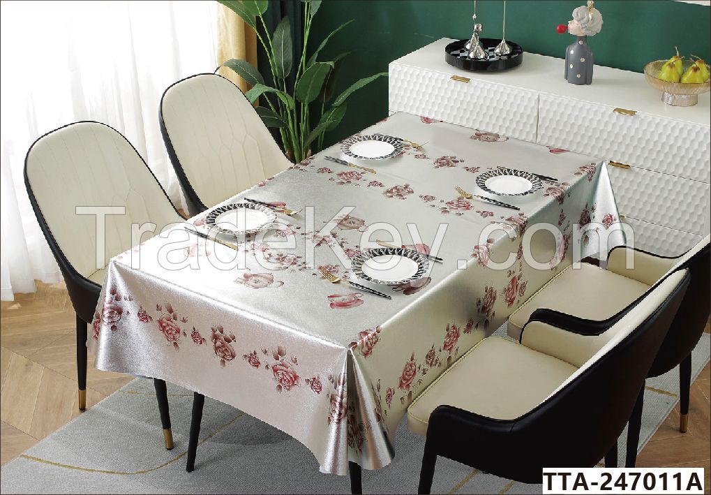 70 X 70 inch Square Jacquard Tablecloth Table Cover - Waterproof/Spill Proof/Stain Resistant/Wrinkle Free/Heavy Duty - Great for Banquet, Parties, Dinner, Wedding 