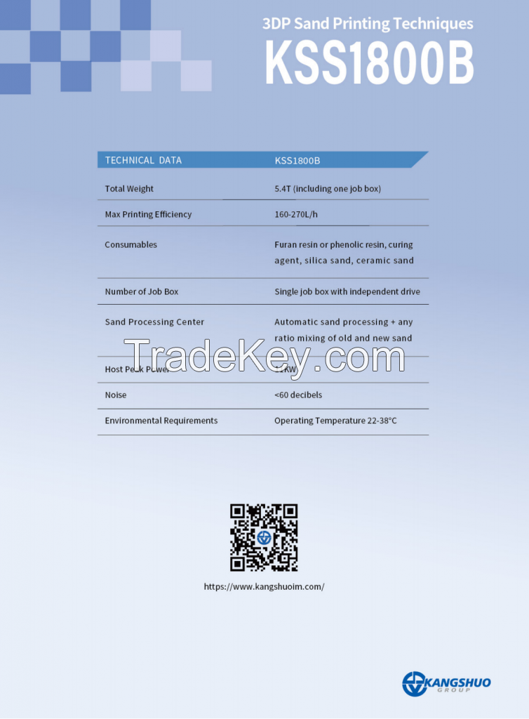 Industrial Binder Jetting 3DP printer professional manufacturer 3DP inkjet sand mold additive manufacturing 3DTEK KSS1800A