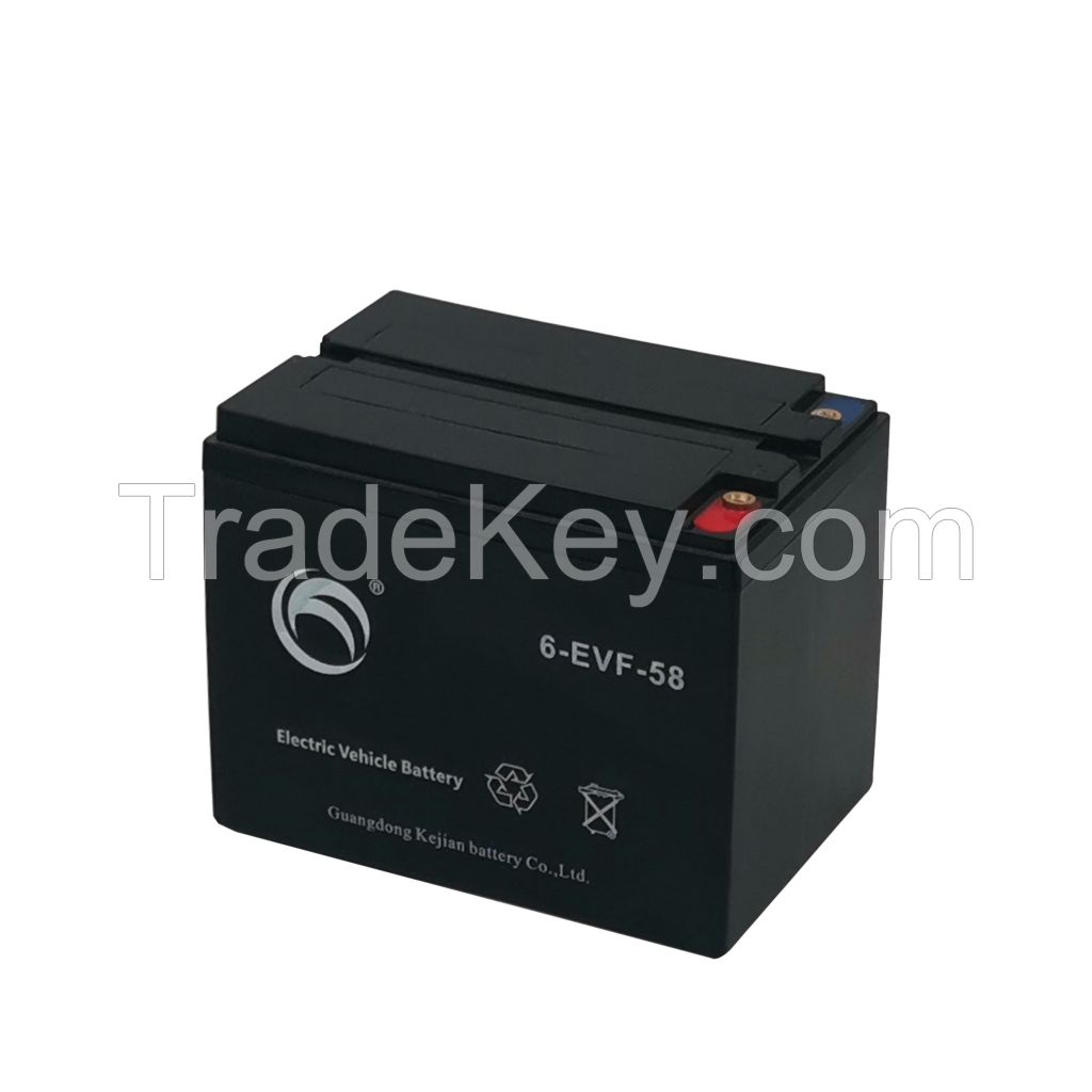 6-EVF-58 12V 58AH Electric Bike Tricycle wheelchair Battery