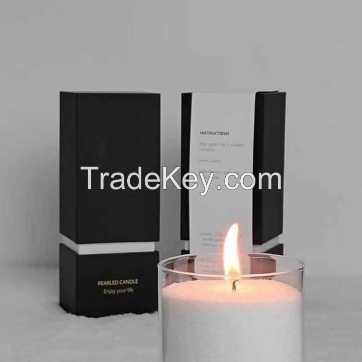 Luxury Pearl candle sand wax with wicks for home decorations 