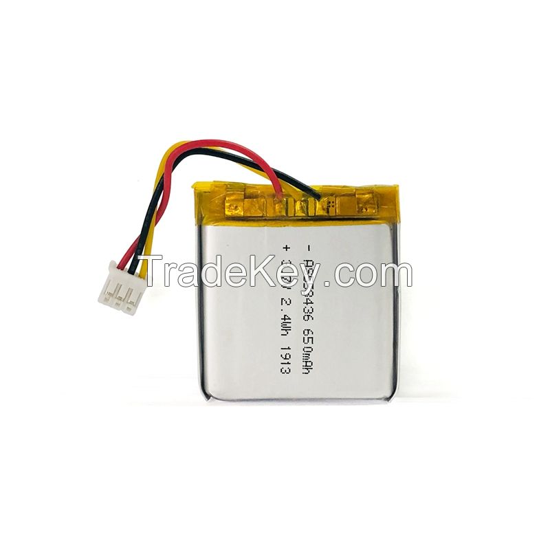 Lipo Battery AS553436 3.7V 740mAh Rechargeable Lithium Polymer Battery with UL CE Certifications