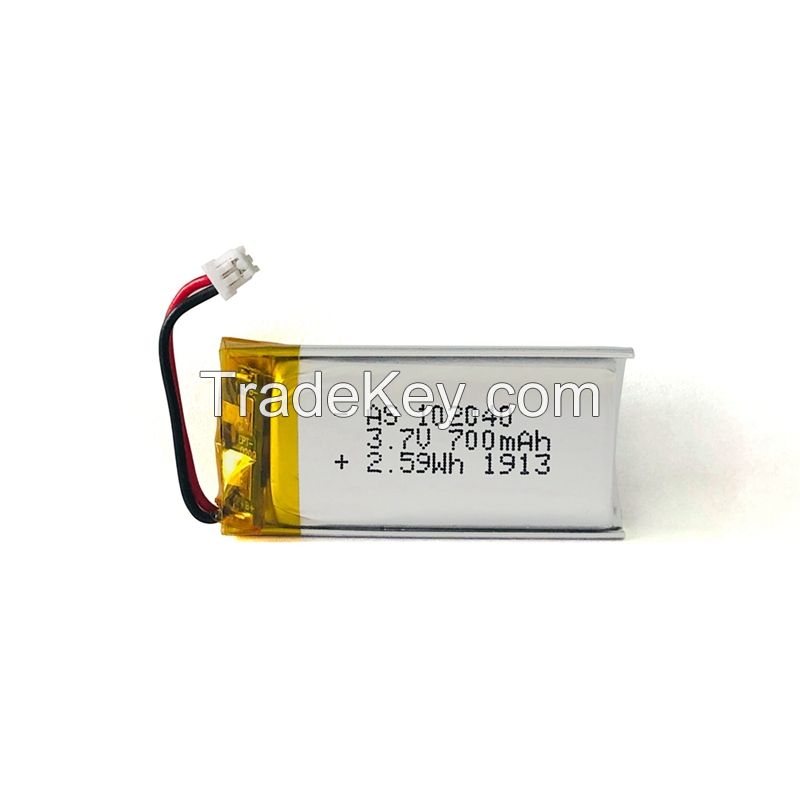 OEM Manufacturer UL/CE Certified 3.7v 700mAh Lithium Polymer battery AS102040