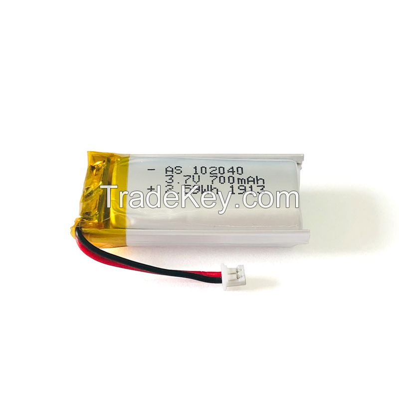 OEM Manufacturer UL/CE Certified 3.7v 700mAh Lithium Polymer battery AS102040