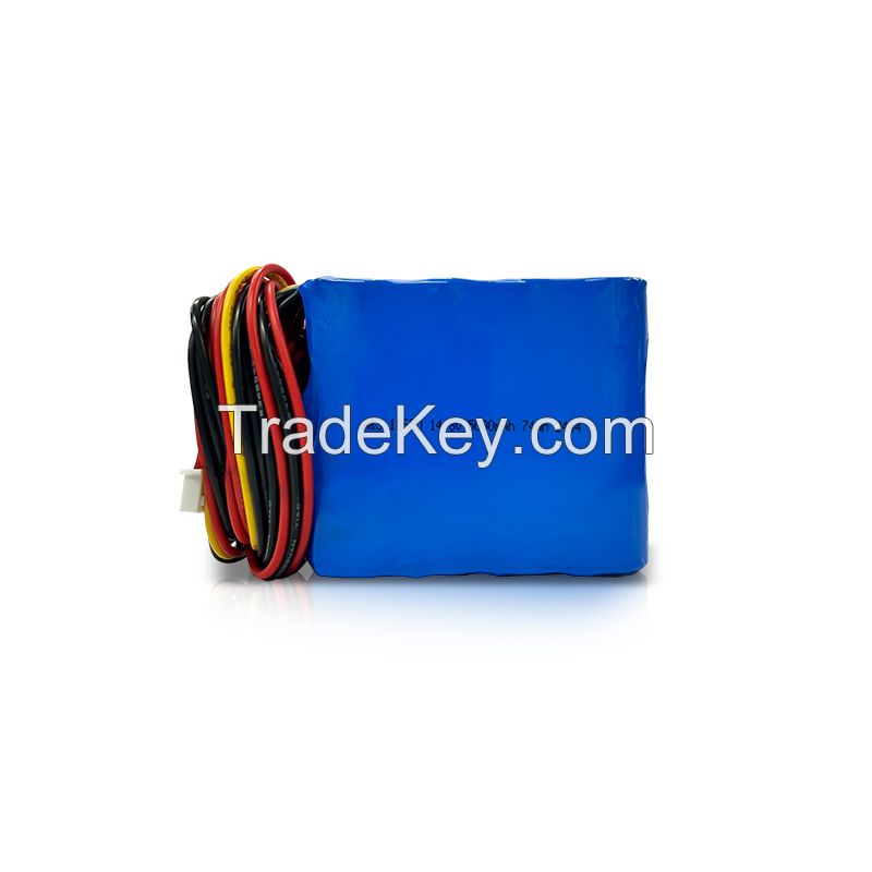 Customized Rechargeable 18650 4S2P 14.8V 5000mAh 74Wh Li ion battery pack